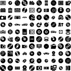 Collection Of 100 Compact Icons Set Isolated Solid Silhouette Icons Including Vector, Icon, Compact, Background, Design, Resize, Symbol Infographic Elements Vector Illustration Logo