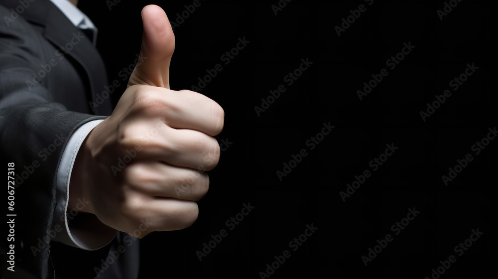 Wall mural businessman showing thumbs up