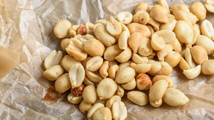 Savory Temptation: Close-Up of Roasted and Salted Peanuts, Showcasing Irresistible Crunchiness in Stunning 4K Ultra HD Resolution