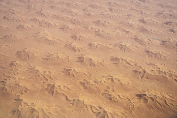 The Algerian desert seen from the sky. Tassili-Djanet National Park