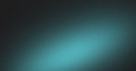 Banner abstract design of dark cyan color gradient background. Grainy texture effect.