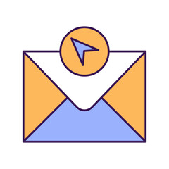 Send mail Outline with Colors Fill Vector Icon that can easily edit or modify

