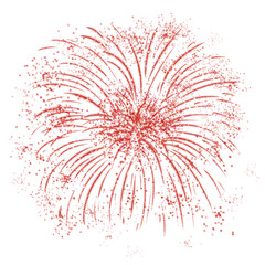 Red fireworks design on transparent background. Fireworks icon. Design for decorating,background, wallpaper, illustration

