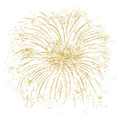 Golden fireworks design on transparent background. Fireworks icon. Design for decorating,background, wallpaper, illustration