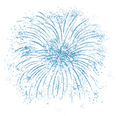Blue fireworks design on transparent background. Fireworks icon. Design for decorating,background, wallpaper, illustration

