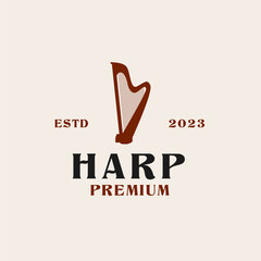 Creative harp logo design concept illustration idea