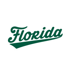 Florida lettering design. Florida, United States, typography design. Florida, text design. Vector and illustration.
