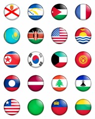 Naklejka premium Vertical illustration of a selection of the flags of the nations of the world