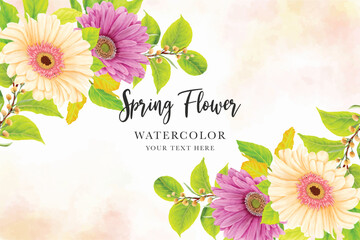 watercolor floral invitation card design