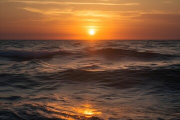 Obraz premium Sunrise over sea, Generative ai