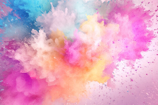 pastel paint colorful splashes background pastel color palette, Abstract geometric gradient, generative ai.