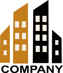 Building Construction Logo Template tall building Concept Isolated Logo Vector