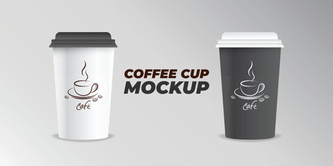 Coffee cup mockup on white background