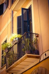 Vertical shot of a balcony