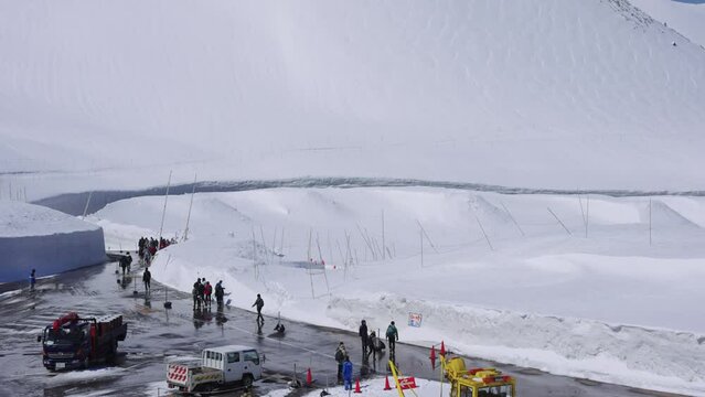 Tateyama Alpine Road through Murodo Ice Wall Road Japan