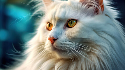 Cute fluffy white cat