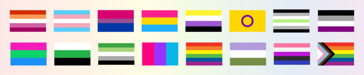 set of pride flags 