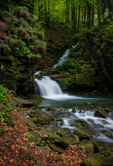 Obraz premium Vodopády Satiny, waterfalls, water, trees,