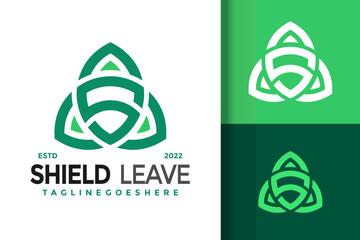 Vector of Letter S Shield Leaf Logo Design