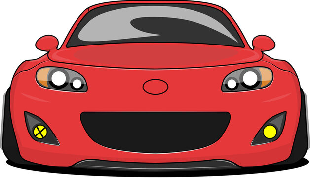 red tuned car miata nc