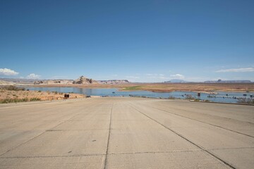 Beautiful view from the Wahweap Marina boat ramp in Page, Arizona