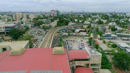 Banashankari_ Metro_ Bangalore_ Train_ Buildings_ Bus stand_ vehicles