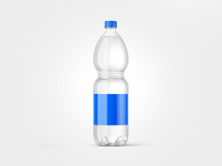 bottle of mineral water or carbonated water, mockup with isolated background to be cut out, which can be used for label project presentations.