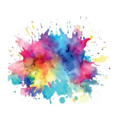 Foto auf Acrylglas Abstract ink splash background, watercolor colorful paint splatter brush design © pixeness