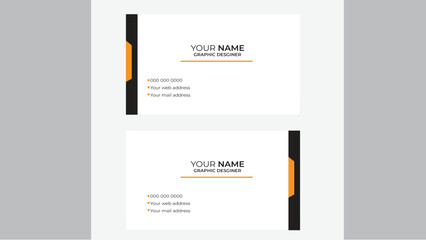 orange and black Corporate Business Card Layout.Minimal Business Card.