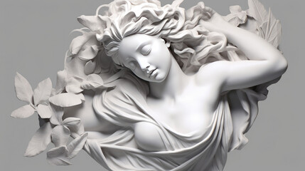 Illustrate the breathtaking sculpture carved from pristine white marble