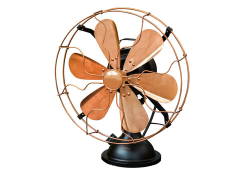 vintage fan isolated on white