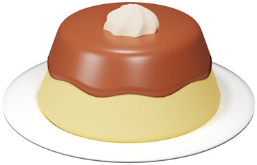 3d bakery illustration. Cute bakery image , dessert, water ,drink, 3d render.
