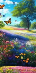 butterflys on the flowers