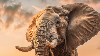 Fototapeta na wymiar african elephant created with Generative AI technology