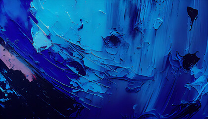 Abstract blue art painting background. Created with Generative AI technology