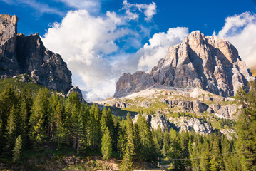 Dolomite alps in Italy, beautiful mountain landscape