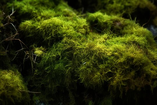 Soft green moss texture, Generative ai