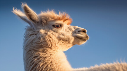 Fototapeta premium close up of a llama created with Generative AI technology
