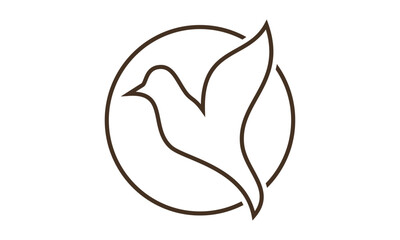 Abstract Bird Logo Line Art Silhouette