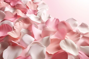 Fototapeta premium Soft pink and white abstract background with rose petals, Generative ai