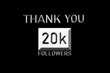 Thank you followers peoples, 20 k online social group, happy banner celebrate, Vector illustration