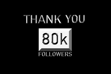 Thank you followers peoples, 80 k online social group, happy banner celebrate, Vector illustration