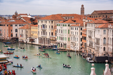 Grand Canal with gondolas in Venice, Italy