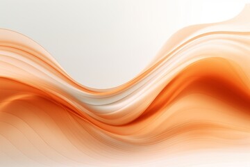 Smooth orange and white waves on white background, Generative ai