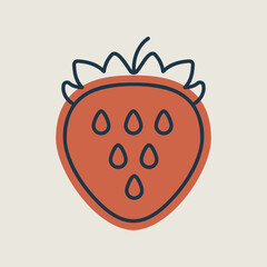 Strawberry isolated design vector icon. Berry sign