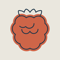 Raspberry, blackberry isolated design vector icon