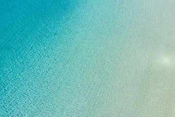 Fototapeta Ocean turquoise blue Aegean sea, aerial drone view. Greece, summer holiday Cyclades island. obraz