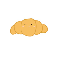 Hand drawn cute croissant doodle