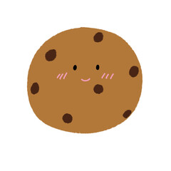 Hand drawn cute cookie chocolate chip