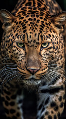Portrait of leopard (Panthera pardus)